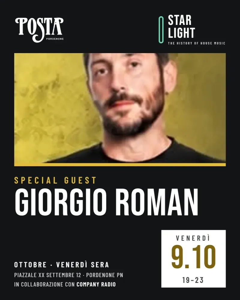 Starlight – The History of House Music: special guest Giorgio Roman
